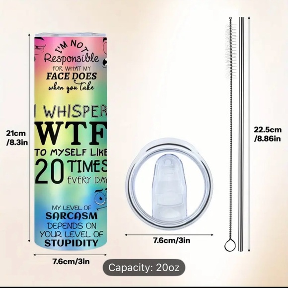 Funny Stainless Steel Tumbler NIB 20oz - Picture 5 of 6